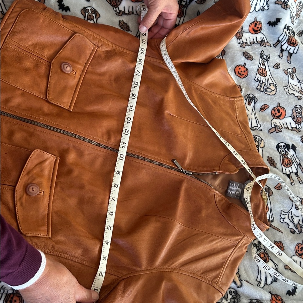 Genuine Leather Tan Jacket - Picture 13 of 15